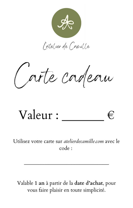 Carte Cadeau - L'atelier de Camille